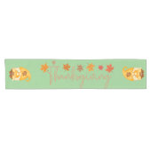 Gelukkige Thanksgiving Gnomen, bladeren, herfstkle Korte Tafelloper (Horizontaal)