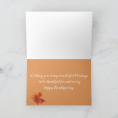 Gelukkige Thanksgiving herfst bladeren eikel dankb Kaart (Binnen)