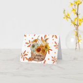Gelukkige Thanksgiving herfst pompoenen en zonnebl Kaart (Gele Bloem)