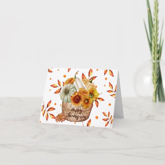 Gelukkige Thanksgiving herfst pompoenen en zonnebl Kaart (Voorkant)