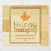 Gelukkige Thanksgiving, herfstbladeren Bier Etiket (Enkel label)