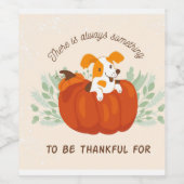 Gelukkige Thanksgiving herfstgroet Wijn Etiket (Enkel label)