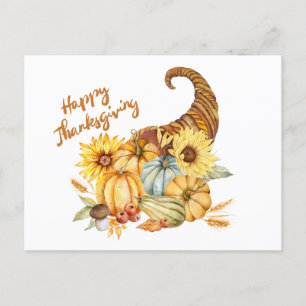 Gelukkige Thanksgiving Hoorn van Overvloed met Pom Briefkaart