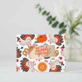 Gelukkige Thanksgiving kalkoenen en pompoenen Feestdagenkaart (Staand voorkant)