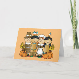 Gelukkige Thanksgiving kinderen Feestdagen Kaart