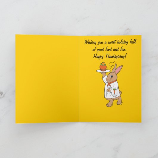 Gelukkige Thanksgiving kleindochter Bunny en Cupca Feestdagen Kaart (Binnen)