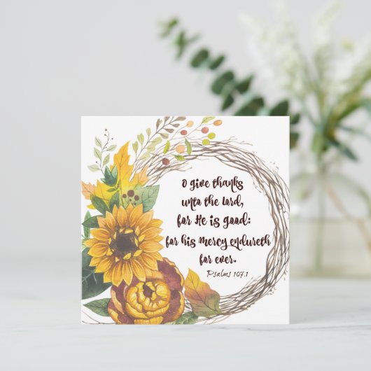 Gelukkige Thanksgiving met Het Vers van de kjv- Feestdagenkaart (Staand voorkant)