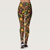 Gelukkige Thanksgiving met kalkoen vogel, pompoen Leggings (Achterkant)