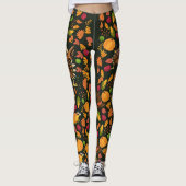 Gelukkige Thanksgiving met kalkoen vogel, pompoen Leggings (Voorkant)