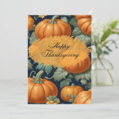 Gelukkige Thanksgiving met Mooie Pompoenen Aankondiging (Staand voorkant)