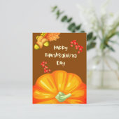 Gelukkige Thanksgiving met Schattigee Pompoen en P Feestdagenkaart (Staand voorkant)