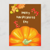 Gelukkige Thanksgiving met Schattigee Pompoen en P Feestdagenkaart (Voorkant)