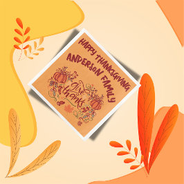Gelukkige Thanksgiving Monogrammed Naam | Servet