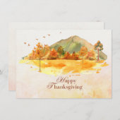Gelukkige Thanksgiving mooie landschap herfst Feestdagenkaart (Voorkant / Achterkant)
