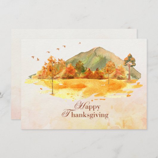 Gelukkige Thanksgiving mooie landschap herfst Feestdagenkaart (Voorkant / Achterkant)