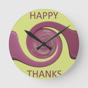Gelukkige Thanksgiving Mooie Verbazingwekkende Tek Ronde Klok