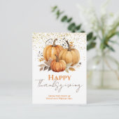 Gelukkige Thanksgiving pompoen Business Feestdagenkaart (Staand voorkant)