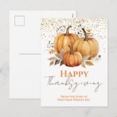 Gelukkige Thanksgiving pompoen Business Feestdagenkaart (Voorkant / Achterkant)