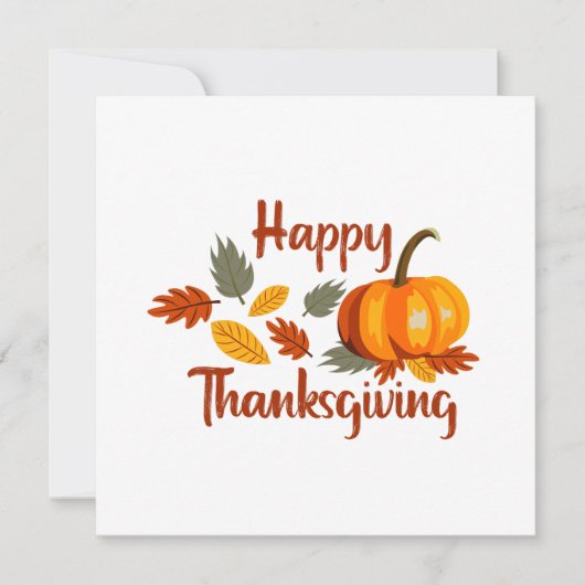 Gelukkige Thanksgiving Pompoen Herfst bladeren Pla Kaart (Voorkant)