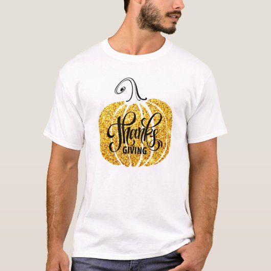 Gelukkige Thanksgiving Pompoen Herfst bladeren Pla T-shirt (Voorkant)