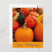 Gelukkige Thanksgiving Pompoenen en Squash Briefkaart (Voorkant / Achterkant)