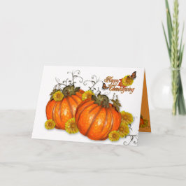 Gelukkige Thanksgiving pompoenkaart met gedicht Feestdagen Kaart