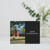 Gelukkige Thanksgiving - Rood Schuur en Paard Feestdagenkaart (Staand voorkant)
