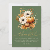 Gelukkige Thanksgiving rustieke Bloemen Olijfgroen Feestdagenkaart (Voorkant)
