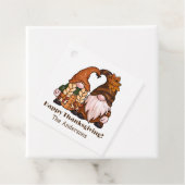 Gelukkige Thanksgiving Scandinavische Gnomen Bedankjes Labels (In situ)