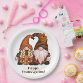 Gelukkige Thanksgiving Scandinavische Gnomen Papieren Bordje (Feest)