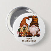 Gelukkige Thanksgiving Scandinavische Gnomen Ronde Button 7,6 Cm (Voorkant /achterkant)