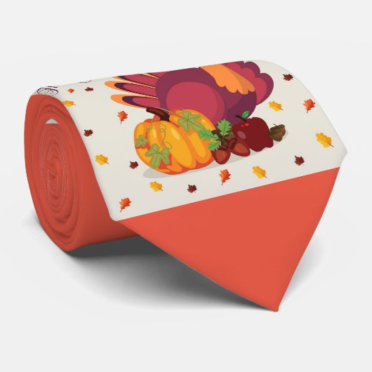 Gelukkige Thanksgiving  Stropdas (Opgerold)