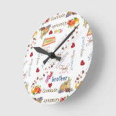 Gelukkige Thanksgiving Time Clock Ronde Klok (Hoek)
