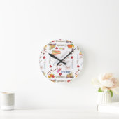 Gelukkige Thanksgiving Time Clock Ronde Klok (Huis)