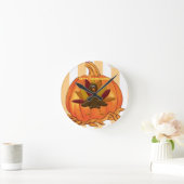 Gelukkige Thanksgiving Time Clock Ronde Klok (Huis)