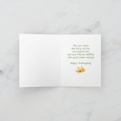 Gelukkige Thanksgiving Turkije die de Pastei van Feestdagen Kaart (Binnen)