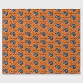 Gelukkige Thanksgiving  Turkije Tekening Cadeaupapier (Vlak)