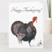 Gelukkige Thanksgiving Turkije Tekening Kaart (Voorkant)