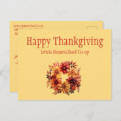 Gelukkige Thanksgiving van Homeschool Co op Briefkaart (Voorkant / Achterkant)