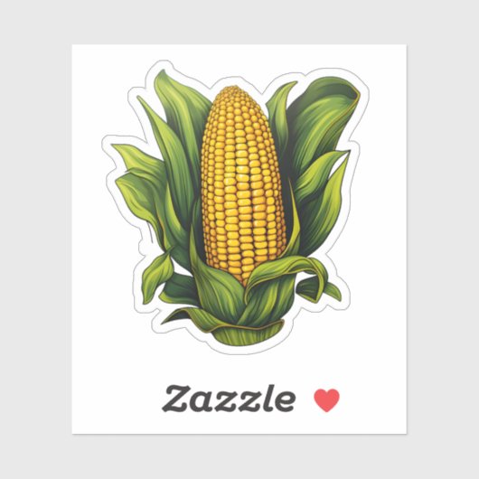 Gelukkige Thanksgiving Verse Gele en Groene Maïs Sticker (Vel)