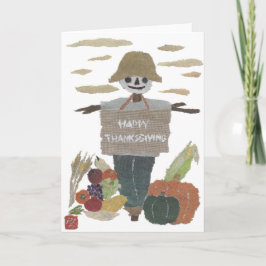 Gelukkige Thanksgiving, Vogelverschrikker, Oogst Feestdagen Kaart