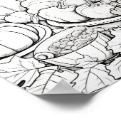 Gelukkige Thanksgiving Volwassen Kleuring Poster (Hoek)