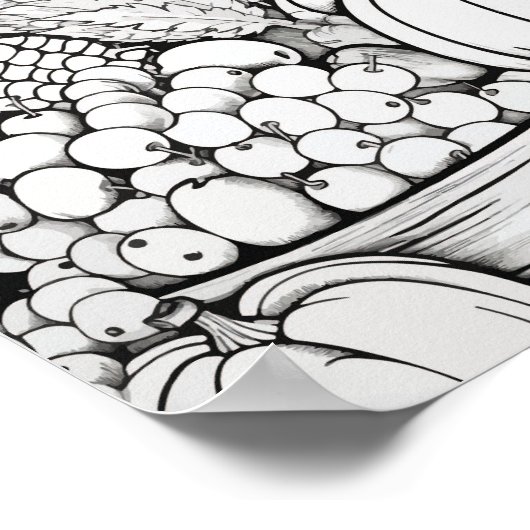 Gelukkige Thanksgiving Volwassen Kleuring Poster (Hoek)