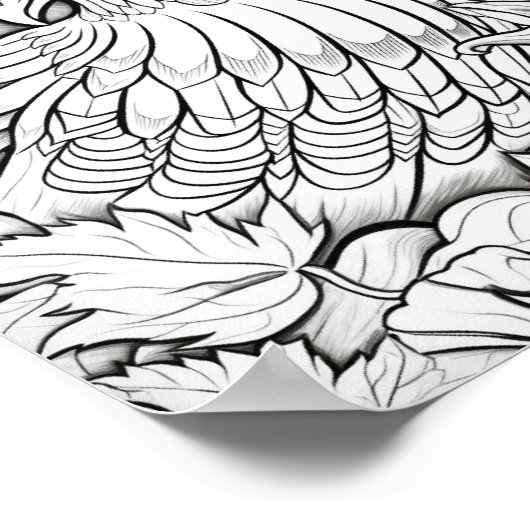 Gelukkige Thanksgiving Volwassen Kleuring Poster (Hoek)