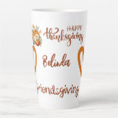 Gelukkige Thanksgiving, Vriendsgiving Monogram | Latte Mok (Voorkant)