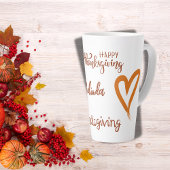 Gelukkige Thanksgiving, Vriendsgiving Monogram | Latte Mok