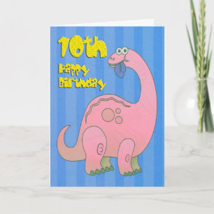Gelukkige tiende verjaardag roze dinosaurus kaart