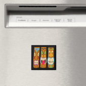 Gelukkige Tiki beelden, Grappig Zwart Magneet (Insitu (Vaatwasser))