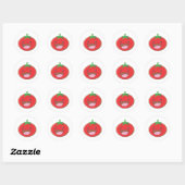 Gelukkige tomaat lachend ronde sticker (Vel)