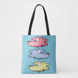 Gelukkige Toothy Kleurrijke Vis Tote Bag